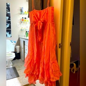 NWT J. Crew Cotton voile bow-front beach dress | Crisp Pink | Size: L